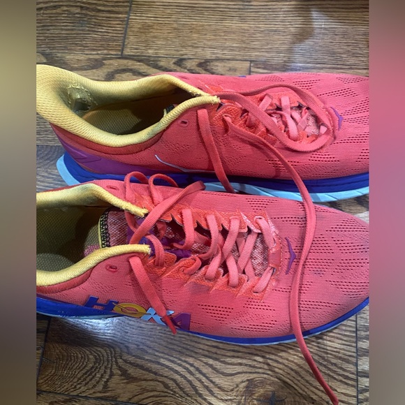 Hoka | Shoes | Red And Yellow Athletic Shoes | Poshmark